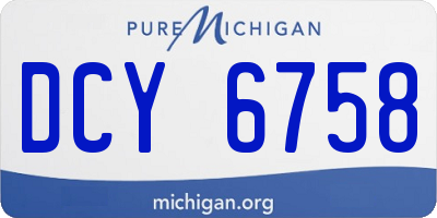 MI license plate DCY6758