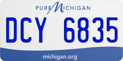 MI license plate DCY6835
