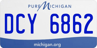 MI license plate DCY6862