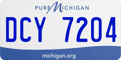 MI license plate DCY7204