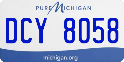 MI license plate DCY8058