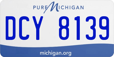 MI license plate DCY8139
