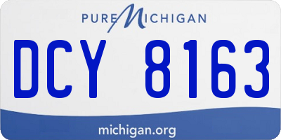MI license plate DCY8163