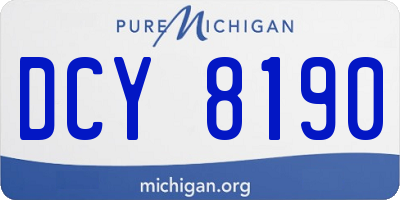 MI license plate DCY8190