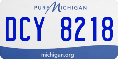 MI license plate DCY8218