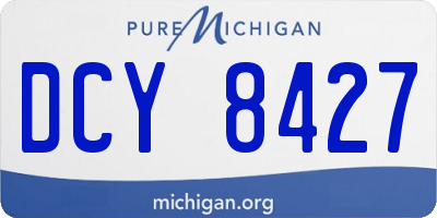 MI license plate DCY8427