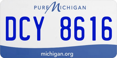 MI license plate DCY8616