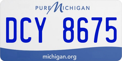 MI license plate DCY8675