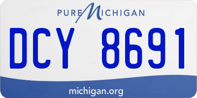 MI license plate DCY8691