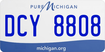 MI license plate DCY8808