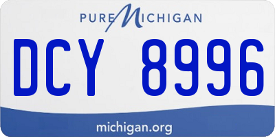 MI license plate DCY8996