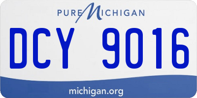 MI license plate DCY9016