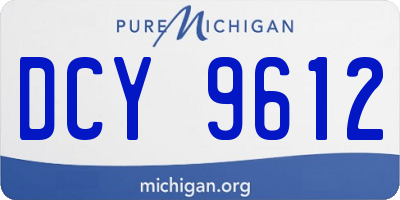 MI license plate DCY9612