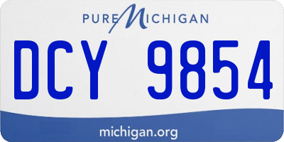 MI license plate DCY9854
