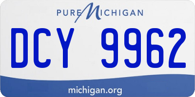 MI license plate DCY9962