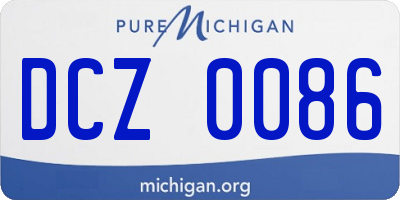 MI license plate DCZ0086