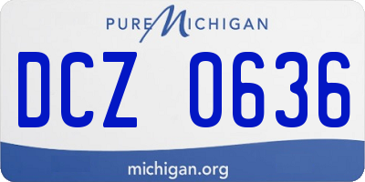 MI license plate DCZ0636