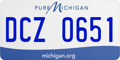 MI license plate DCZ0651
