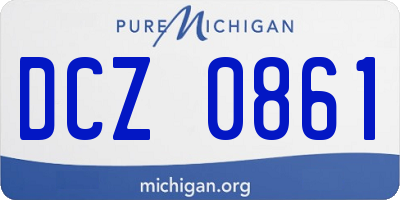 MI license plate DCZ0861