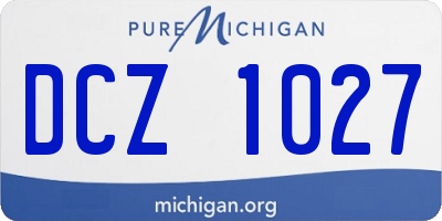 MI license plate DCZ1027