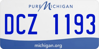 MI license plate DCZ1193