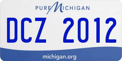 MI license plate DCZ2012