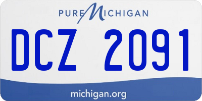 MI license plate DCZ2091