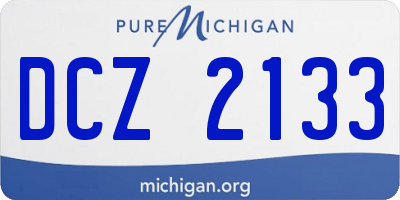 MI license plate DCZ2133
