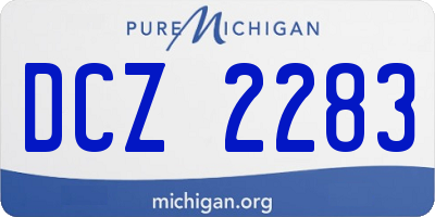 MI license plate DCZ2283