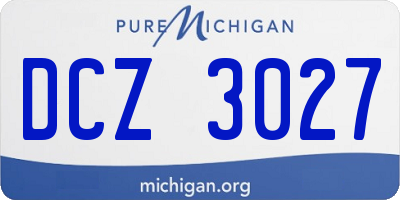 MI license plate DCZ3027