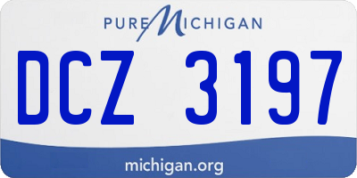 MI license plate DCZ3197