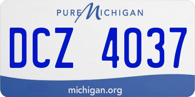 MI license plate DCZ4037