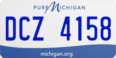 MI license plate DCZ4158