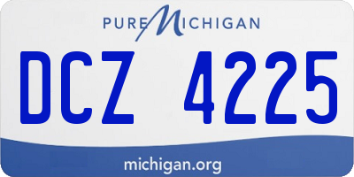 MI license plate DCZ4225