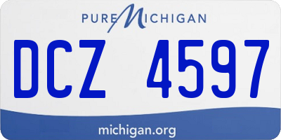 MI license plate DCZ4597