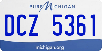 MI license plate DCZ5361