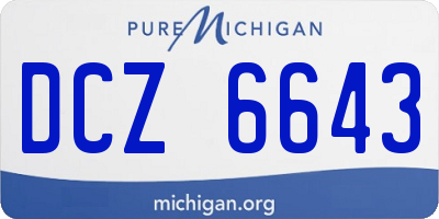MI license plate DCZ6643