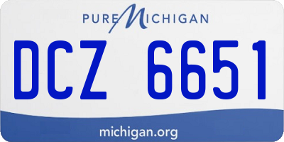 MI license plate DCZ6651