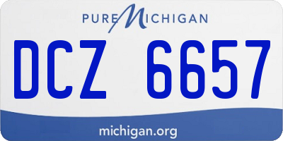 MI license plate DCZ6657