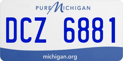 MI license plate DCZ6881