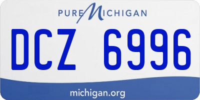 MI license plate DCZ6996