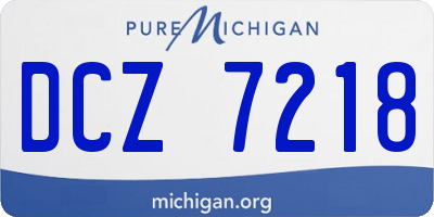 MI license plate DCZ7218