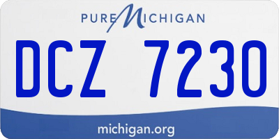 MI license plate DCZ7230