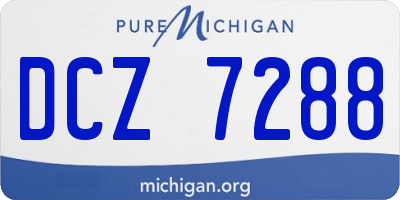MI license plate DCZ7288