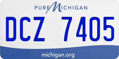 MI license plate DCZ7405