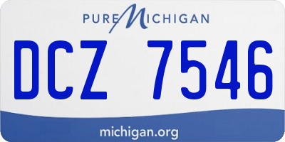 MI license plate DCZ7546