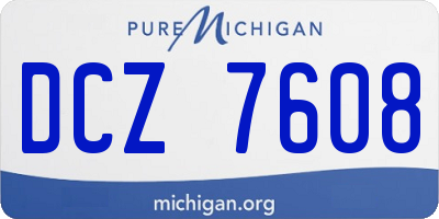 MI license plate DCZ7608