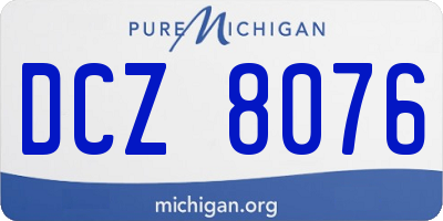 MI license plate DCZ8076