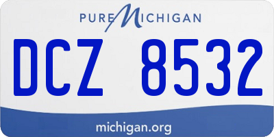 MI license plate DCZ8532