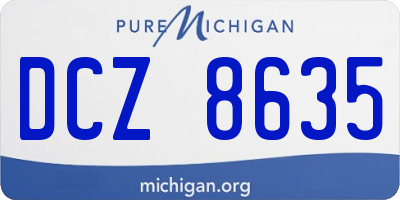 MI license plate DCZ8635